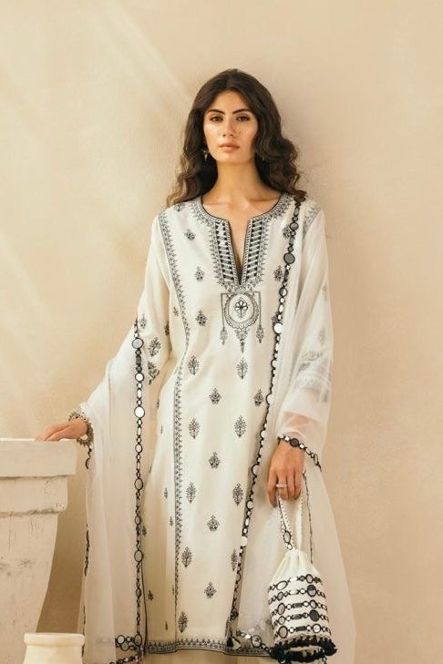 Embroidered Kurti Set with Potli Bag
