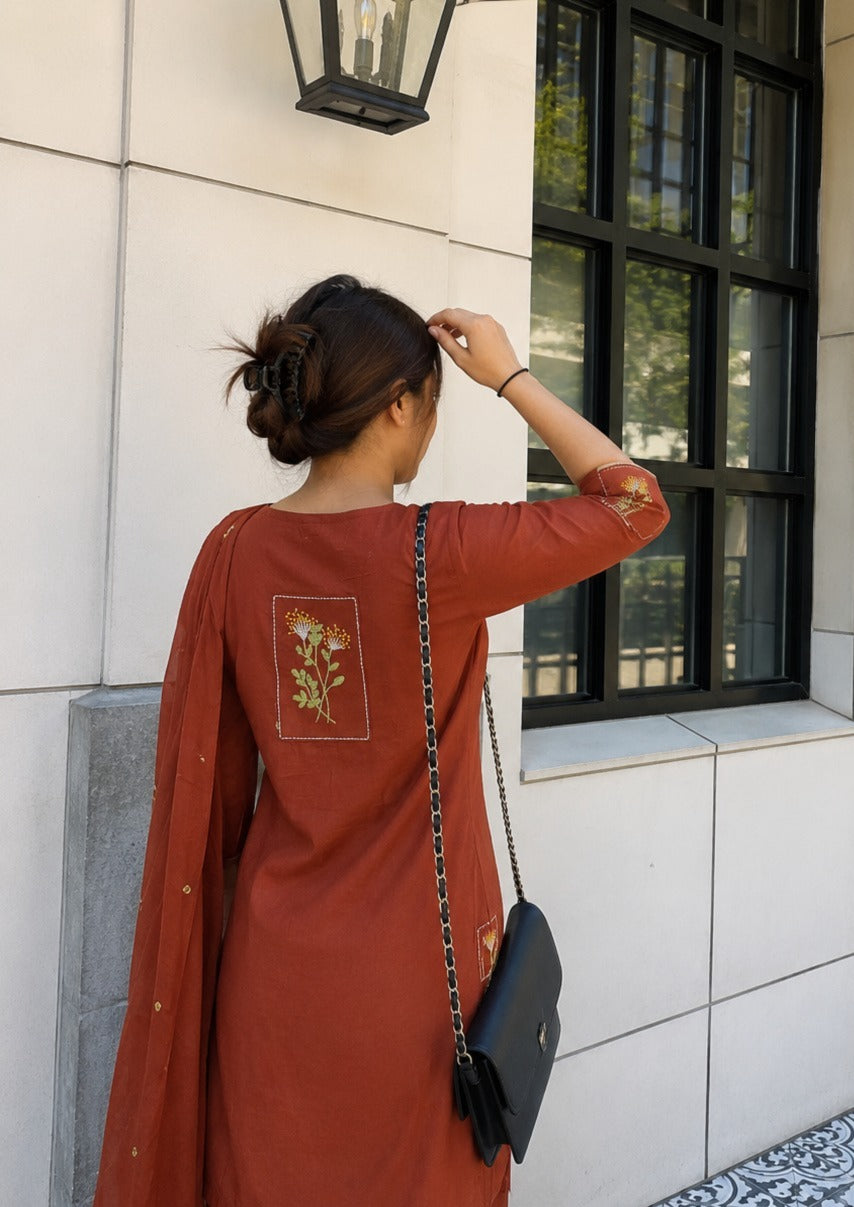 COFFEE BROWN KURTI SET