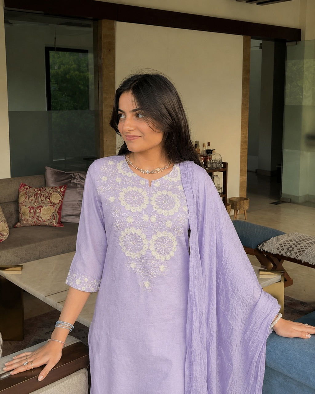 LAVENDER KURTI SET