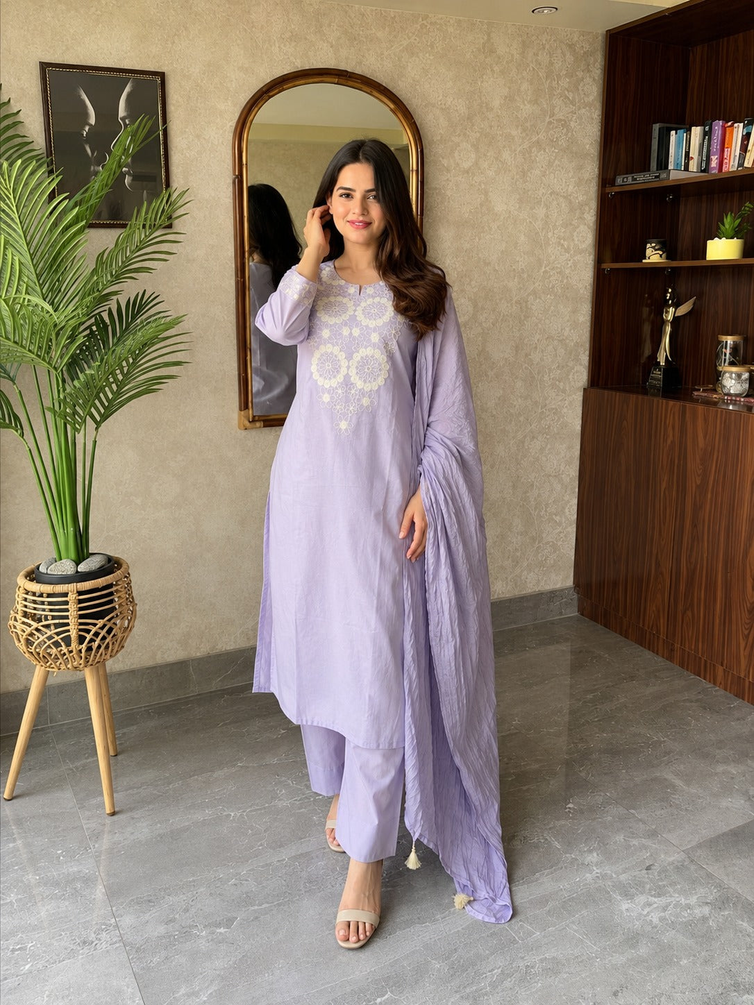 LAVENDER KURTI SET