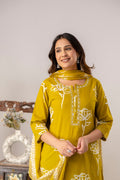 Printed Kurti-Pant-Dupatta Set