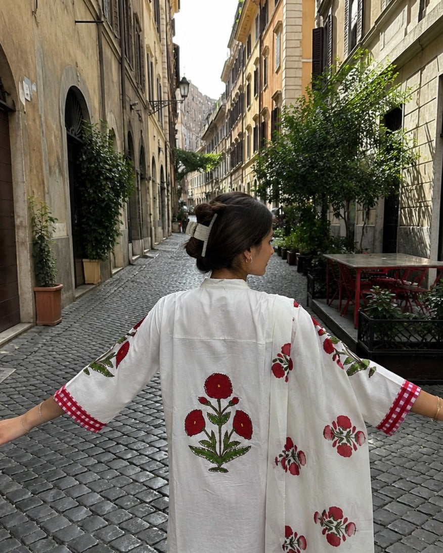 Rosé Garden Cotton Kurti Set