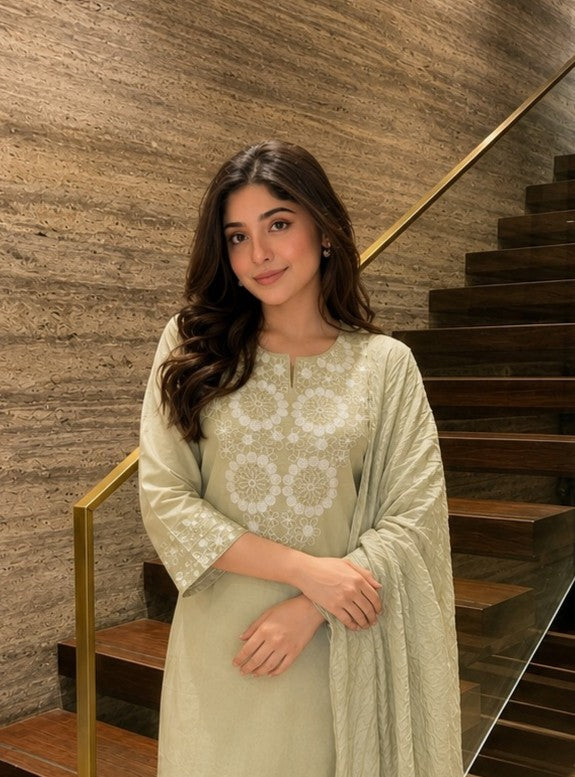 LIGHT GREEN KURTI SET