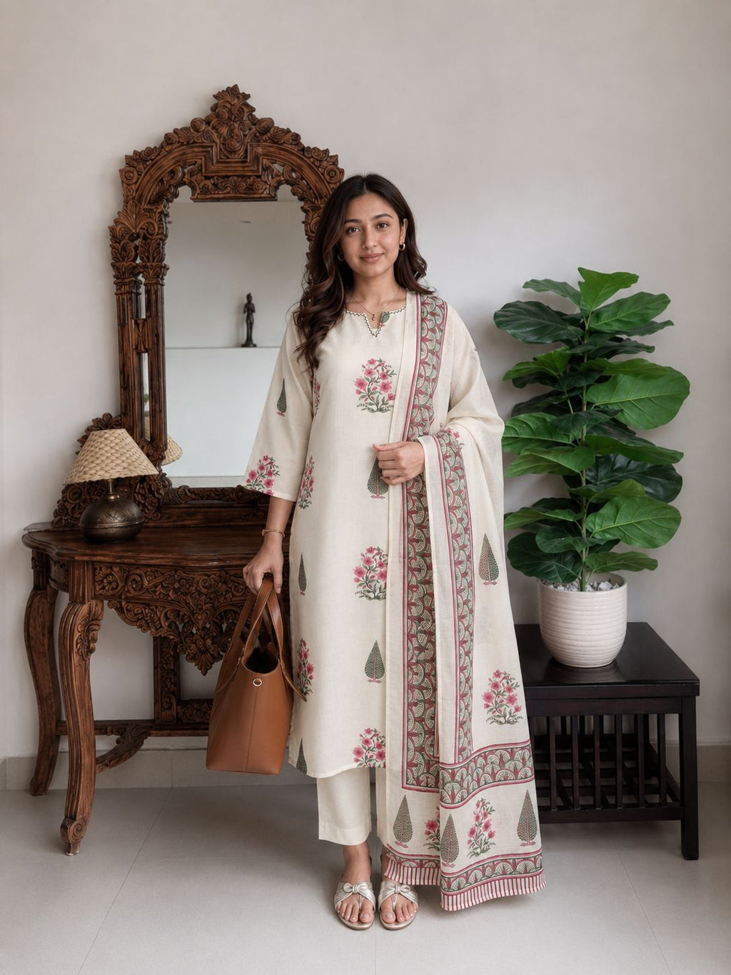 Ivory Blossom Kurta Set