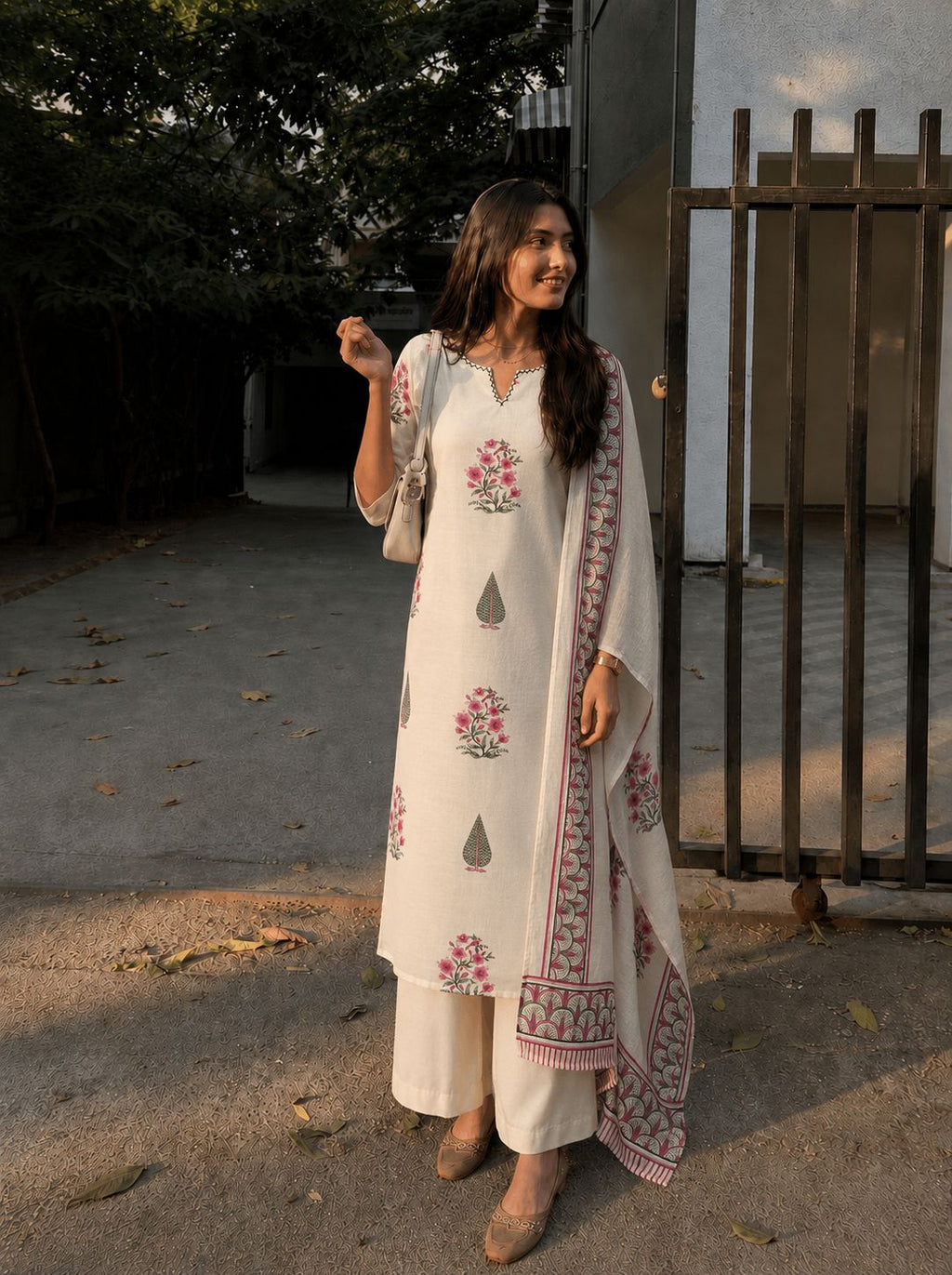 Ivory Blossom Kurta Set